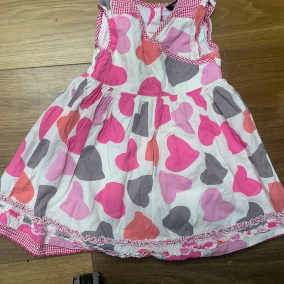 Pink Dress with Hearts and Gingham Pattern - Picture 1 of 7